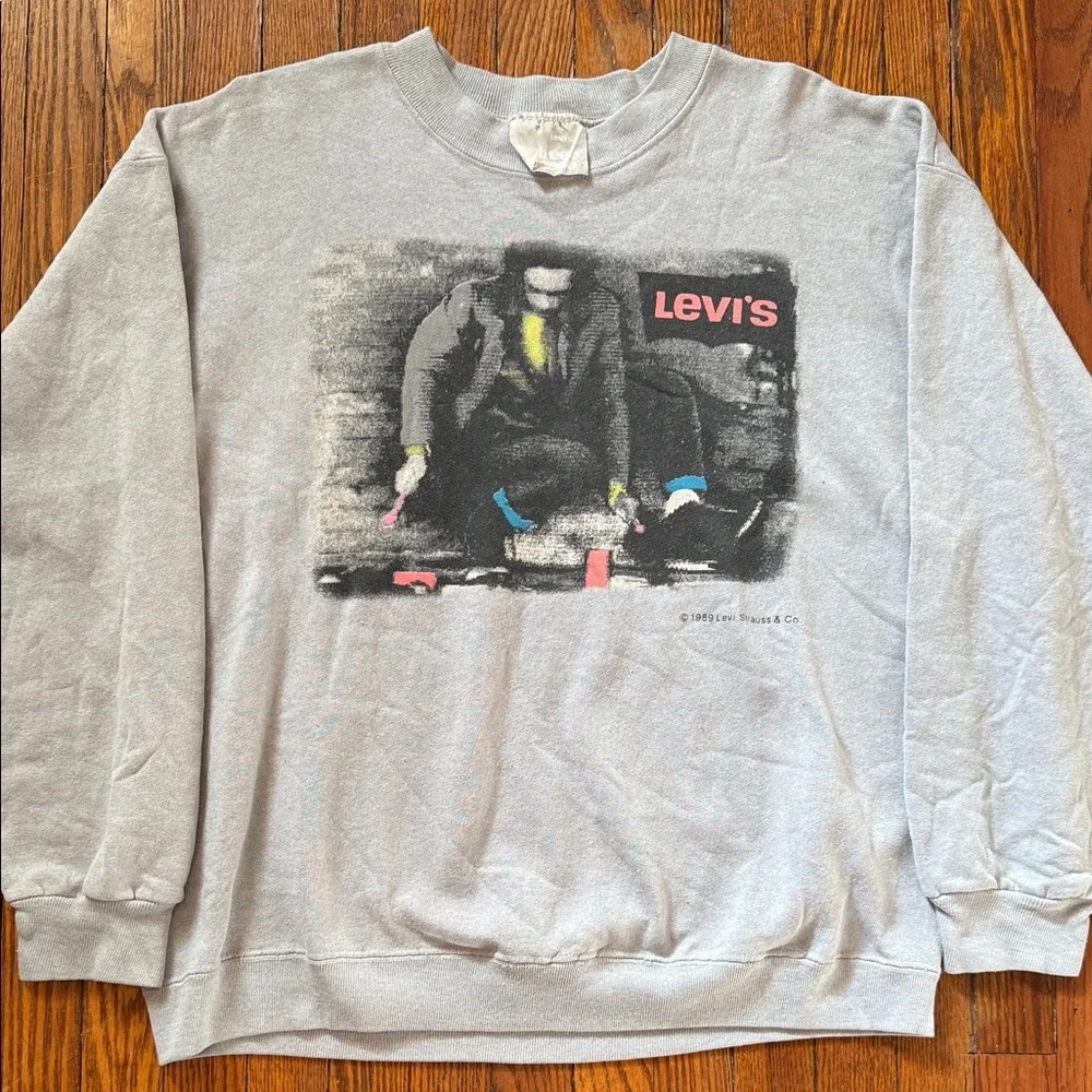 1989 Levi’s Vintage Street Fleece Crewneck Sweater Levi Strauss - Picture 1 of 10